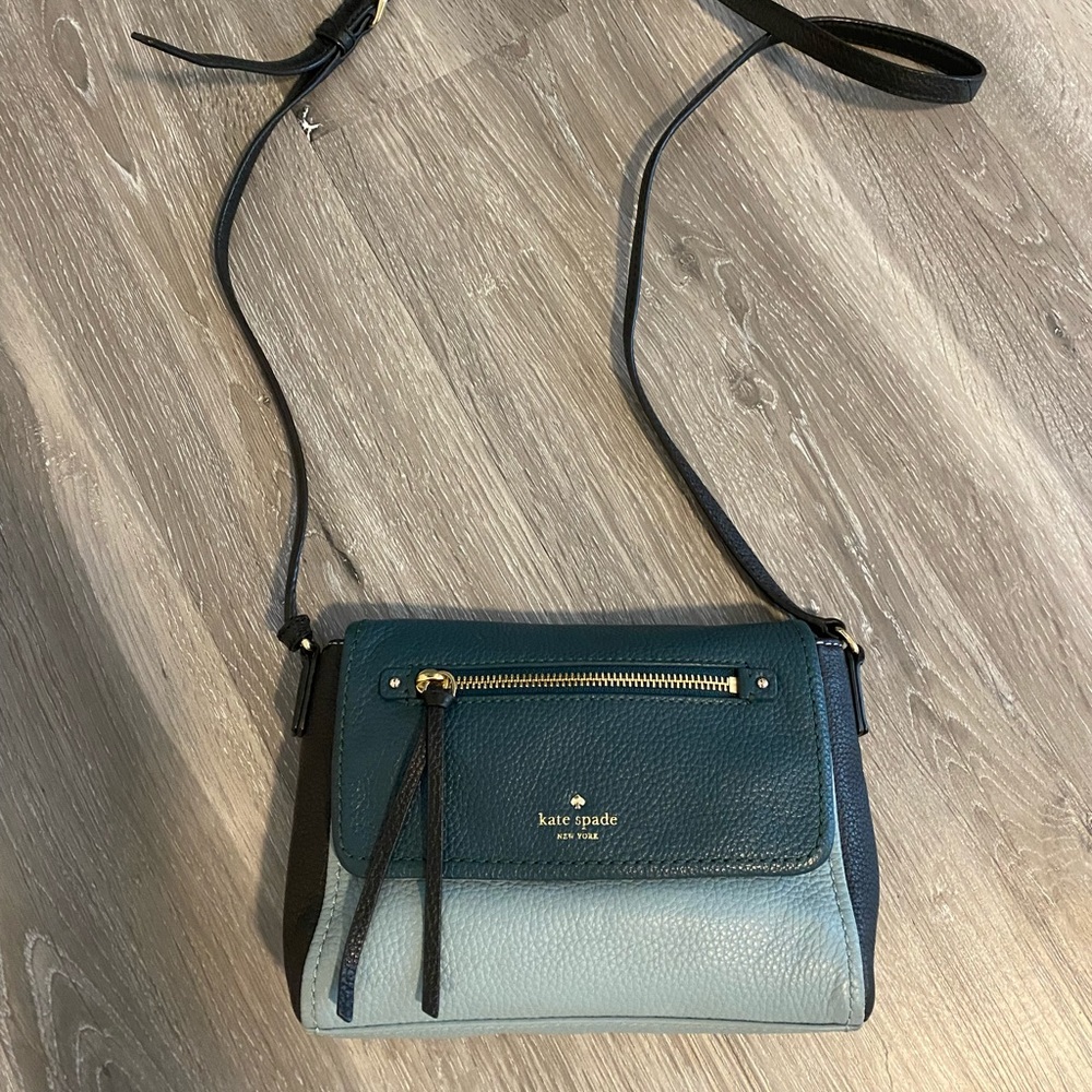 Kate Spade- light blue and navy crossbody